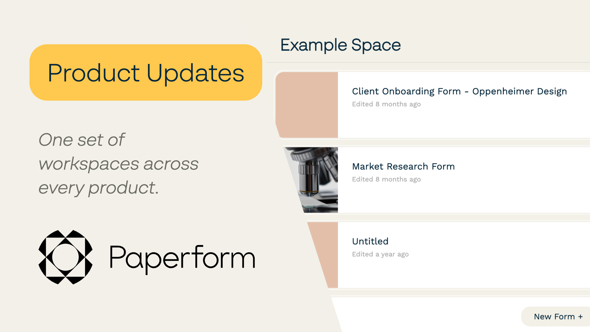 Your workspaces now work across Paperform, Papersign, and Stepper